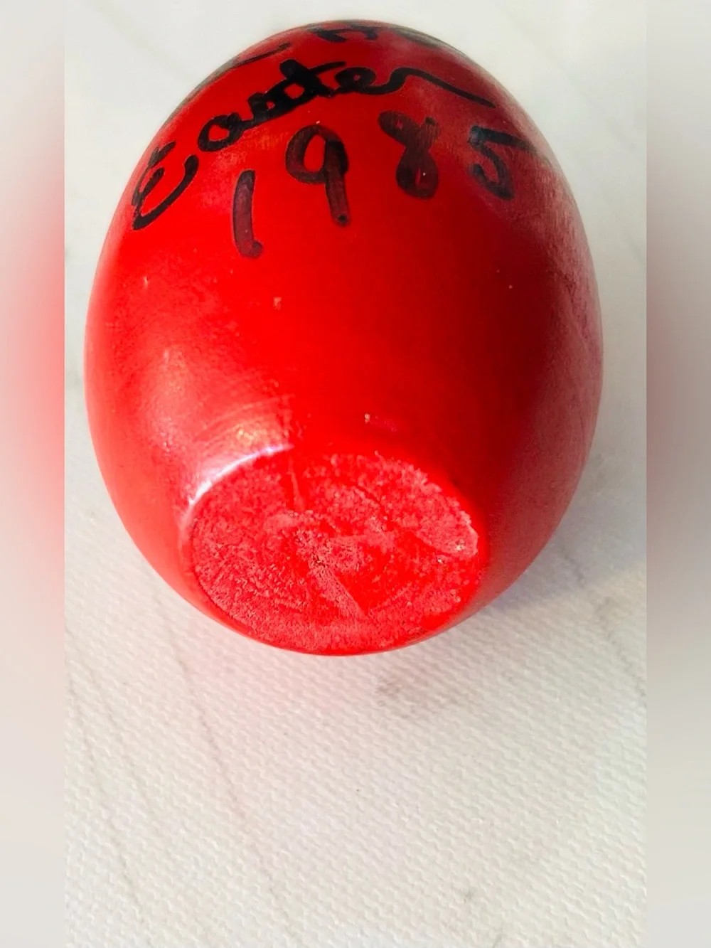 V. 1985 WHITE HOUSE EASTER EGG (ROLL) Wooden Egg from 1985 WH Lawn! REAGAN!!